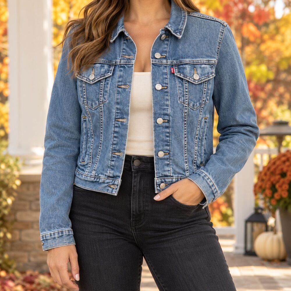 Levi’s Original Trucker women’s denim jacket large medium wash